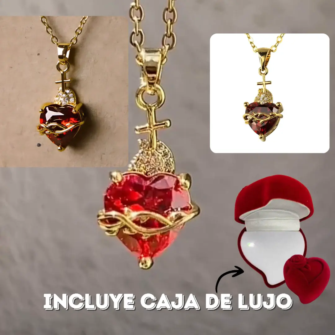 Collar Sagrado Corazon Rojo + CAJALUJO